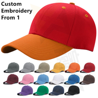 Sombreros de béisbol bordados en 3D Unisex de alta calidad para adultos Bordado de algodón personalizado Corona media Gorra de béisbol de 5 paneles de dos tonos