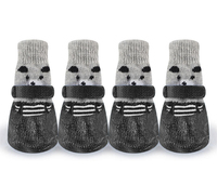 Bottes respirantes imperméables réglables Chaussures pour animaux de compagnie Semelle antidérapante en caoutchouc pour chat Chaussettes pour chien