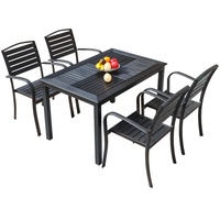 Ensemble table et chaises de jardin XY avec 4 places, en alliage d'aluminium, design moderne, écologique, pour patio, ferme et hôtel