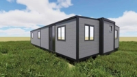 Maison conteneur pliable extensible à double aile avec multiples fonctions