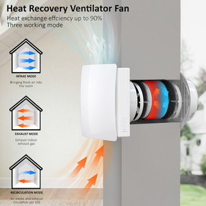 Ventilateur de récupération de chaleur mural pour chambre individuelle KCvents VT501, ventilation d'air frais pour chambre - Product Image 4