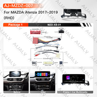 Ensemble radio avec cadre 12,3 pouces pour Mazda Atenza 2017-2019, noir mat, RHD, écran multimédia de voiture, cadre radio, câblage Canbus, double DIN