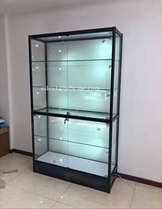 Aluminum Frame <strong>Display</strong> Cabinet LED Light Glass <strong>Display</strong> Show <strong>Case</strong> <strong>Adjustable</strong> Shelves Smoke Shop Accessories Glass Showcase - Product Image 5