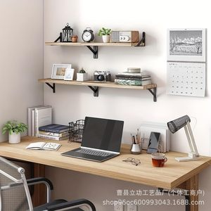 Wall <b>Shelves</b> Solid Wood Rectangle Wall Mounted Type Durable Multipurpose Decorative <b>Racks</b> - Product Image 4