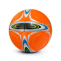 Vente directe du fabricant, ballon de football en PVC, taille standard 5, orange, cousu à la machine, ballon de football souple pour compétition et entraînement pour adultes