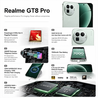 Realme GT8 Pro 5G Versión Global 16GB 1TB Snapdragon 8 Elite Gen 5 7000mAh 120W 200MP Sistema de Imagen Ricoh Teléfono Inteligente Android