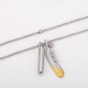 Collar con colgante de botella de perfume de plumas, de acero de titanio, abrible, regalo de joyería para mujer, collares de cadena de moda - Product Image 4