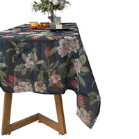 Nappe carrée moderne style ferme à motif floral imprimé en polyester et lin, lavable, sur mesure, pour fêtes et décoration intérieure
