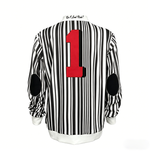 Custom Trendy Button-Up Long Sleeve Heavyweight Oversized for Striped 100% Cotton Anti-Pilling Hip Hop Style T-shirt for Men - Product Image 2