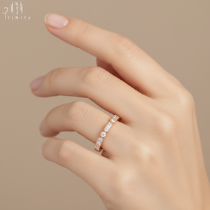 Tremendous Quality Vintage Elegant Minimalist Stackable Design <b>Ring</b> Jewelry 18K Solid Rose Gold Shiny Real Natural <b>Diamond</b> <b>Ring</b> - Product Image 1