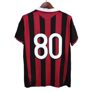 Uniformes de Fútbol de Verano, Cuello Redondo, Manga Corta, Retro, Camiseta Local del Milán 2009/10, Impresión Personalizada, Secado Rápido, Unisex, Adulto - Product Image 1
