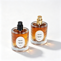 Flacon de parfum en verre transparent luxueux vide de 50 ml, flacon de parfum cylindrique avec pulvérisateur et étiquette personnalisée