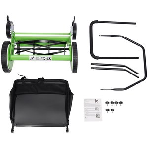 16 18 20-inch Manual Hand <strong>Push</strong> Reel Lawn <strong>Mower</strong> Mowers with 4 <strong>Wheels</strong> - Product Image 6