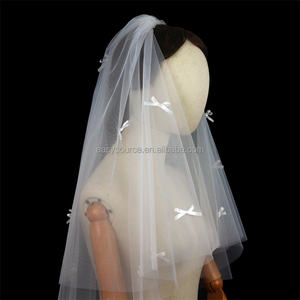 कॉम्बो दुल्हन बालों के सामान के साथ m280 धनुष घूंघट - Product Image 6