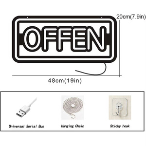 German OFFEN neon LED indoor hanging open ambient light shop entrance indicator street decoration light luminous <b>sign</b> 5V 12V - Product Image 2