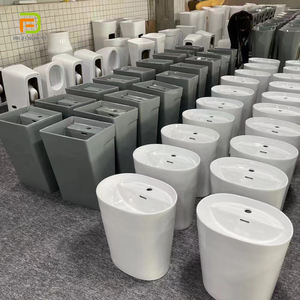 Vente en gros de produits sanitaires pour hôtels, cuvette suspendue au mur et cuvette de toilette monobloc, ensemble de toilettes et d'évier en céramique pour salle de bains - Product Image 3