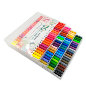 Marqueurs de 12/24/48/60/80/100 couleurs, fournitures artistiques, ensemble de peinture, stylos à pointe douce à double embout, stylos à pointe double, stylos aquarelle - Product Image 6