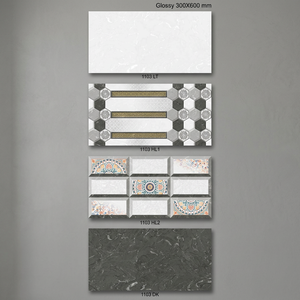 300x600mm Carreaux muraux en céramique décoratifs 12x24 Porcelaine de conception de fleurs numériques pour l'approvisionnement en gros intérieur - Product Image 4