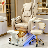 Fauteuil de pédicure pour salon de manucure avec massage corporel complet, fonction de remplissage automatique d'eau, dossier réglable, spa en fibre de verre
