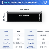 Module d'écran LCD TFT IPS personnalisé de 10,11 pouces de l'usine WeiTai avec une résolution de 440x1920, une luminosité de 1000 cd/m² et une interface MIPI