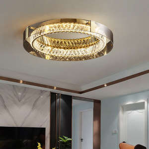 Lustre en cristal de luxe italien, design minimaliste postmoderne pour salon, salle à manger, chambre à coucher haut de gamme, lumière blanc chaud - Product Image 3