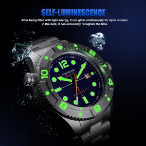 <span class=keywords><strong>Reloj</strong></span> LIGE FN1802 de Buceo con Cristal de Zafiro para Hombre, Deportivo, Automático, Mecánico, 500M, Cronógrafo, Acero Inoxidable + <span class=keywords><strong>Caja</strong></span> de Regalo - Product Image 2