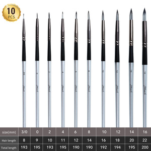 Yihuale Art fournisseur <span class=keywords><strong>peinture</strong></span> ensemble en <span class=keywords><strong>bois</strong></span> artiste pinceaux 10 pièces cheveux synthétiques pour huile aquarelle acrylique bricolage <span class=keywords><strong>peinture</strong></span> - Product Image 5