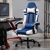 Populaire bleu marine personnalisé support pour ordinateur portable en cuir bureau jeu canapé Gamer e-sports chaise confortable doux jeu chaise de bureau