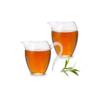 Petit service à thé en verre écologique 280 ml / 9,57 oz, tasse de partage recyclable personnalisable en borosilicate pour thé chaud/froid Gongfu