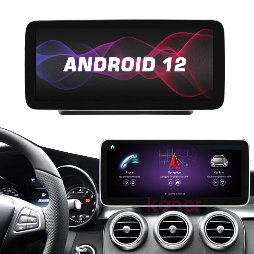 KANOR 12.3 inch 1920*720 touch screen android 12 8core 4+64g gps navigation car radio for benz V class w447