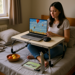 Plateau pliable pour ordinateur portable, plateau en alliage d'aluminium pour lit, canapé, sol, étude, lecture, écriture - Product Image 2