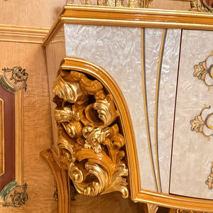 نحت على الطراز الباروكي الإيطالي ، دولاب جانبي كلاسيكي فاخر من الذهب الأبيض لغرف المعيشة في الفيلا ، ردهة الفندق - Product Image 3