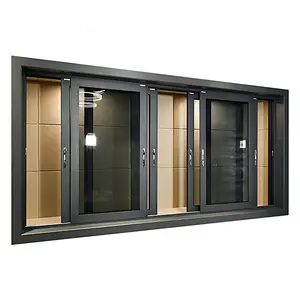 Fenêtre coulissante en verre d'alliage d'aluminium de conception simple/fenêtre de battant, cadre extrêmement étroit