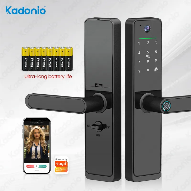 Codice Kadonio Serrure Empreintes Digitales Electronique Tuya WiFi Serrure De Porte Intelligente Avec Camera