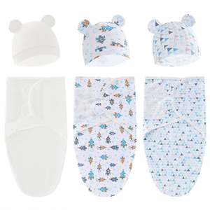 Newborn Swaddle Spring Autumn Sleeping Bag Baby <b>Blanket</b> Set Velcro Closure for Maternity Ward Wrap - Product Image 2