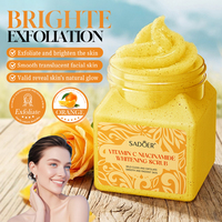 SADOER Gommage Corporel Éclaircissant à la Vitamine C, Camélia et Niacinamide, Exfoliant, Nourrissant, Blanchissant, Soin de la Peau