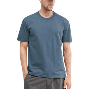 Camiseta de Algodón Lavado Gris para Hombre, Tono Suave Desgastado, Silueta Relajada, Dobladillo Desgastado, Comodidad Casual, Tallas Grandes y Extra Grandes - Product Image 5