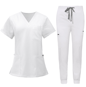 Conjunto Médico para Mujer, Pantalones Jogger con Inserciones de Malla Elástica, Logotipo Personalizado, Antiarrugas, para Enfermeras y Esteticistas - Product Image 2