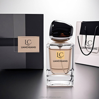 Flacon de parfum carré en verre haut de gamme personnalisé, flacon d'huile essentielle avec boîte, flacon vide pour marque, vente en gros, fabricant