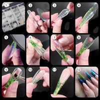 288 inserts réutilisables en silicone souple pour formes à ongles doubles, guides de sourire précis, tampons pour extension d'ongles, outils de manucure