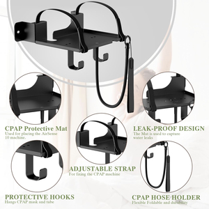 Giá treo tường CPAP-Góc có thể điều chỉnh, giá đỡ ống & Móc cho ống/Mặt nạ [tránh vướng víu] - Product Image 5