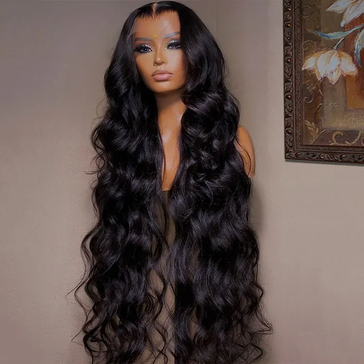 13x6 Wigs Human Hair Lace Front Brazilian Human Hair Extensions Wigs 40 Inch Curly Glueless Full Hd Lace Frontal Wig