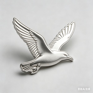Spilla smaltata personalizzata a forma di gabbiano argentato che urla, ispirata a un uccello acquatico, divertente spilla da bavero/badge - Product Image 6