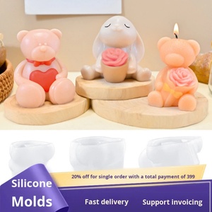 Molde de Silicona TangChu DIY 3D de Oso Rosa Corazón para Velas Aromáticas, Amasar y Decorar Pasteles - Product Image 2