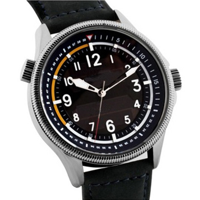 Luxury Fashion 316L Stainless Steel Solar Powered Watch Leather Band Sport Design Square Case Pointer Dial Buckle 5mm 16mm