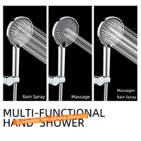 Pommeau de Douche Haute Pression de Luxe 12 cm à 3 Fonctions avec Tuyau Flexible – Ensemble Complet