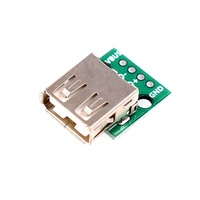 Adaptador de enchufe tipo A hembra USB2.0 A DIP 4p, Conector de PCB de 2,54mm, placa soldada, Cable de datos de alimentación de teléfono móvil