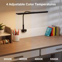 Lampe de bureau LED contemporaine 95CRI en métal, écologique, avec tube flexible AC, hauteur réglable, gradation tactile/contrôle des couleurs, protection des yeux