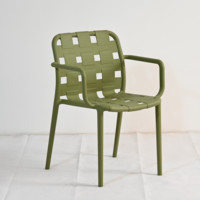 Chaise de salle à manger en plastique blanc moderne, prix d'usine en gros, avec accoudoirs, durable, empilable, pour restaurant et terrasse extérieure