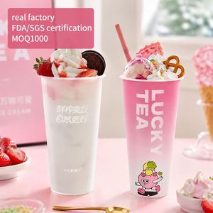 Vaso de Plástico Desechable para Catering y Eventos, PP, 90 Calibres, Pedido al por Mayor, Impresión Personalizada, Estampado Dorado, Apilable, para Té Helado - Product Image 1